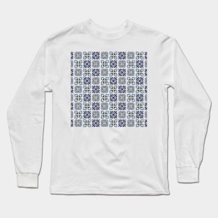 Blue tile pattern Long Sleeve T-Shirt